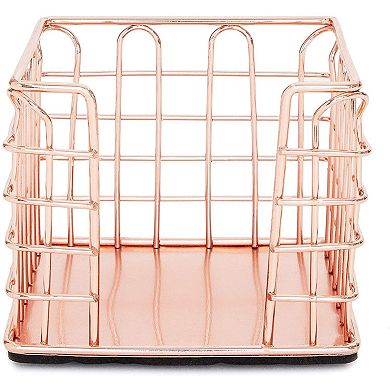 Metal Wire Desk Organizer (Rose Gold, 3 Piece Set)