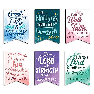 72 Pieces Christian Magnetic Bookmarks for Women, 12 Watercolor Designs, 1 x 1"
