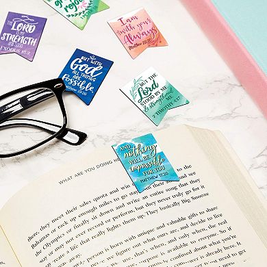 72 Pieces Christian Magnetic Bookmarks for Women, 12 Watercolor Designs, 1 x 1"