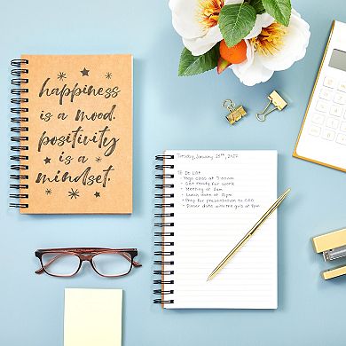 2 Pack A5 Small Spiral Notebook with Inspirational Quotes, 100 Sheets ...