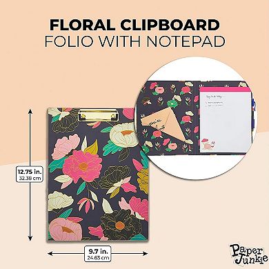 Floral Clipboard Folder with Notepad, Business Portfolio (12.75 x 9.7 in)