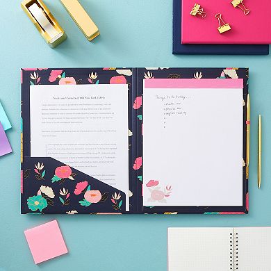 Floral Clipboard Folder with Notepad, Business Portfolio (12.75 x 9.7 in)