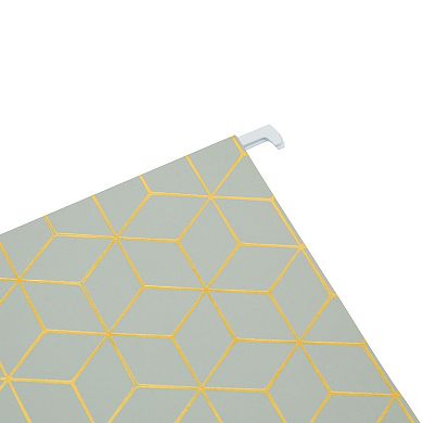 12 Pack Hanging File Folders Letter Size 1/5 Cut Tab, Decorative Geometrics