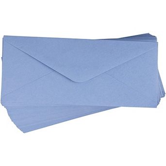 96-Pack #10 Standard V-Flap Windowless Business Envelopes Light Blue, 9.5"x4.12"