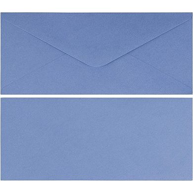 96-Pack #10 Standard V-Flap Windowless Business Envelopes Light Blue, 9.5"x4.12"