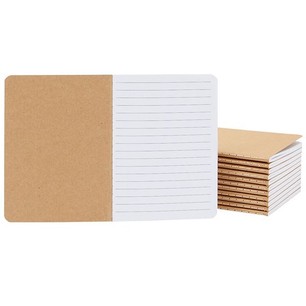 12-Pack A6 Notebook Set, 4x6 Journal with Kraft Paper Cover for Diary ...