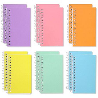 12-pack Spiral Notebook 3x5, 40 Sheets, College Ruled Lined Paper, 6 Colors