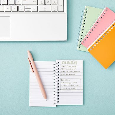 12-pack Spiral Notebook 3x5, 40 Sheets, College Ruled Lined Paper, 6 Colors