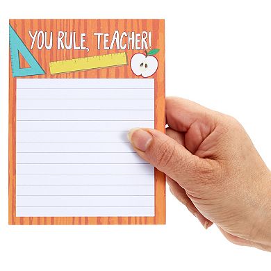 4-Pack Lined Notepads for Teacher Appreciation Gifts, School, 4 Designs, 4x5 in