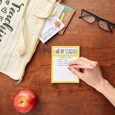 4-Pack Lined Notepads for Teacher Appreciation Gifts, School, 4 Designs, 4x5 in