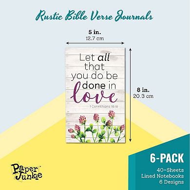 6-pack Floral Themed Daily Prayer Journal For Women, Notebooks For Study, 5x8 In