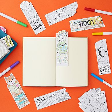 24 Pack Color Your Own Bookmarks For Kids, Students, Classroom Art, 24 Designs