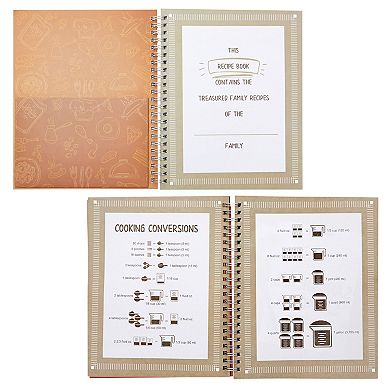 Family Recipe Book to Write In Spiral Bound Make Your Own Cookbook, Blank Inside