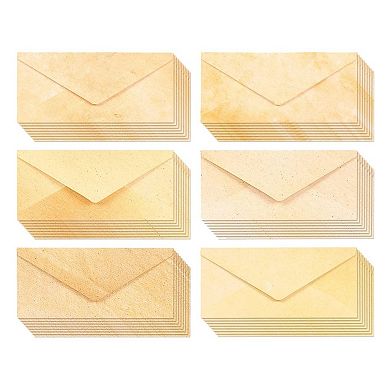 48 Pack Vintage Envelopes for Letters with 6 Decorative Old-Fashioned Styles, Home Stationary Supplies (8.7 x 4 In)