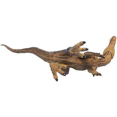 Dinosaur Toy Spinosaurus Figurine with Movable Jaw - Realistic Plastic Toy Dinosaur Figure for Children, Themed Parties, Decorations, Green - 11.5 x 6 x 3.5 Inches