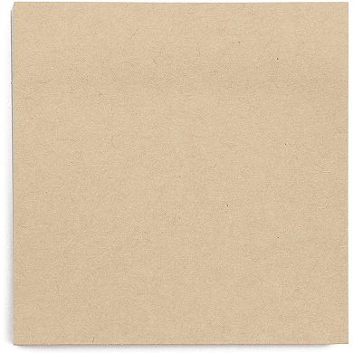 6 Pack Kraft Paper Sticky Notes, Self-Adhesive Memo Notepad Set, 100 Sheets Per Pad (3 x 3 In)