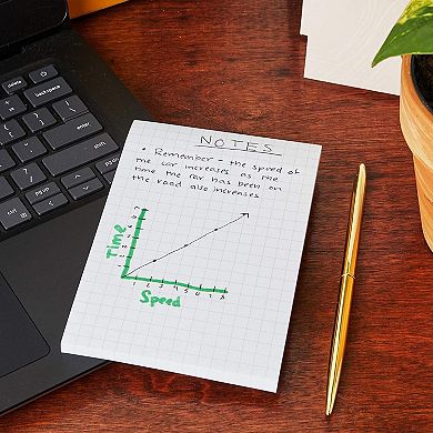 Grid Paper Sticky Notes, 50 Sheets Writing Notepad (4 x 6 in, 6 Pack)