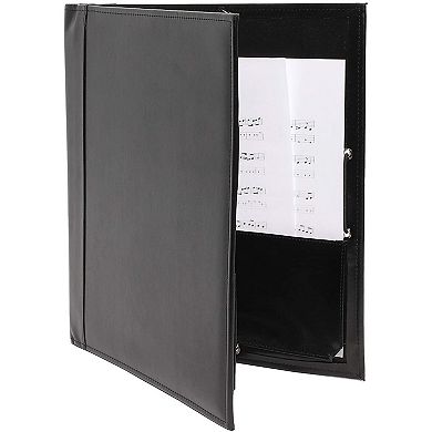 Music Sheet Folder 2 Pockets Paper Closure with Elastic Band 12.6"x 13.7" Black