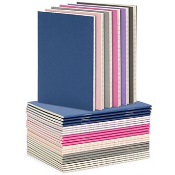 24-Pack Mini Writing Journals Pocket Notebook Lined, Soft Cover 6 Colors, 3.5x5"