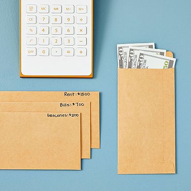 100-Pack #7 Money Envelopes for Banks, Cash, Coins, and Budgeting, 3.5 x 6.5 In