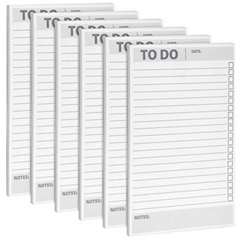 6-Pack To Do List Notepads with 60 Sheets for Daily Reminders, Notes, 8.5 x 5.5"