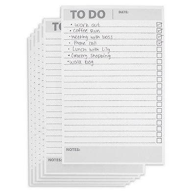 6-Pack To Do List Notepads with 60 Sheets for Daily Reminders, Notes, 8.5 x 5.5"