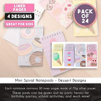 24 Pack 3 X 5 In Spiral Notepads, Mini Notebooks For Kids Party Favors, School