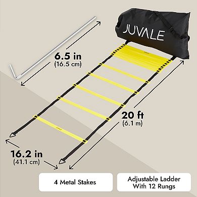 Speed And Agility Training Equipment, Includes Agility Ladder w/ Carrying Bag