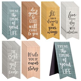 36 Pack Magnetic Inspirational Bookmarks For Women With Quotes, 6 Designs