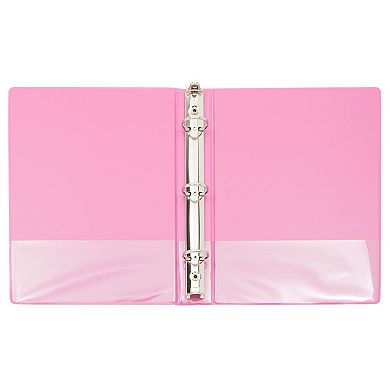 Mini 3 Ring Binder for 5.5 x 8.5 Inch Paper, Pink Office Supplies (6 Pack)