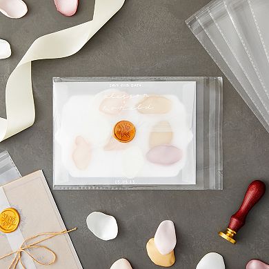 300 Pack Clear Greeting Card Sleeves, Envelopes for 5x7 Invitations, 7.6 x 5.7"