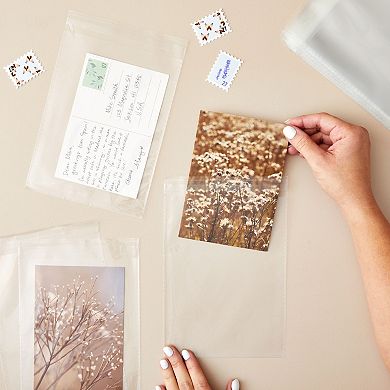 300 Pack Clear Greeting Card Sleeves, Envelopes for 5x7 Invitations, 7.6 x 5.7"