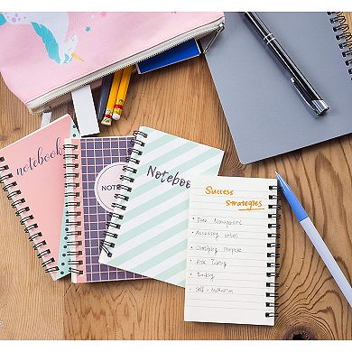 12 Pack Small Spiral Bound Pocket Sized Notebook with 50 Lined Pages, 3x5 In
