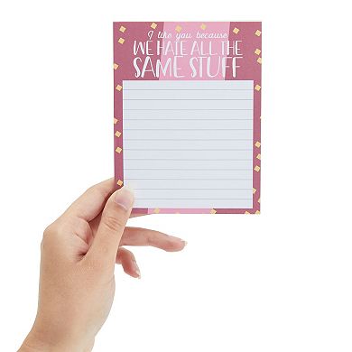 4 Pack Sarcastic Note Pad Set, Funny Office Supplies, 50 Sheets, 4 x 5.2 in