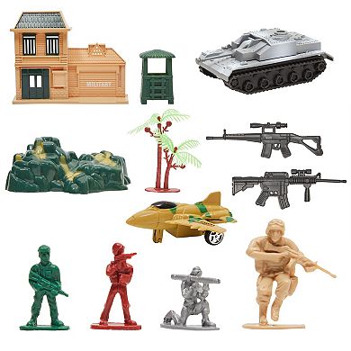 300 Piece Plastic Army Men Toy Soldiers for Boys with Military Figures, Tanks, Planes, Flags, Accessories