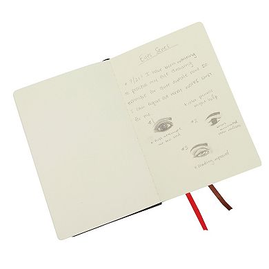A5 Black Vegan Leather Journal, Sketchbook for Drawing, 208 Blank Sheets (5.75 x 7.5 In)