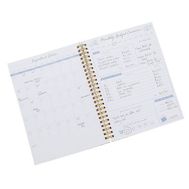 Budget Tracker Notebook, Hardcover Monthly Expense Journal Planner (8.5" x 6", Gold Foil Dots)