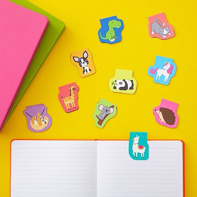 50-Pack Magnetic Bookmarks Clips for Kids, Bulk, 10 Animal Designs, 1.7x1.7 In