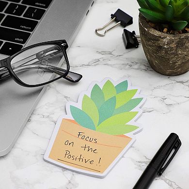 6 Pack Assorted Cactus Sticky Notes, Succulent Notepads for Teachers, 2.75x4.5"