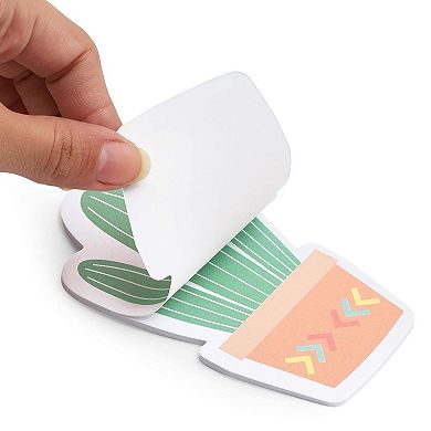 6 Pack Assorted Cactus Sticky Notes, Succulent Notepads for Teachers, 2.75x4.5"