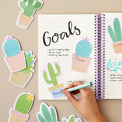 6 Pack Assorted Cactus Sticky Notes, Succulent Notepads for Teachers, 2.75x4.5"