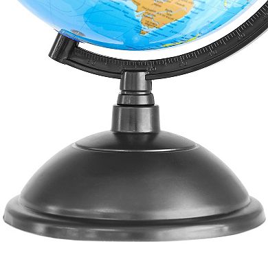 Spinning World Globe with Stand for Kids Learning, Classroom Desk, Students, Geography (8 In)