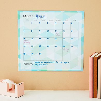 Adhesive Monthly Dry Erase Wall Calendar Reusable Undated (13.75 x 12.8 ...