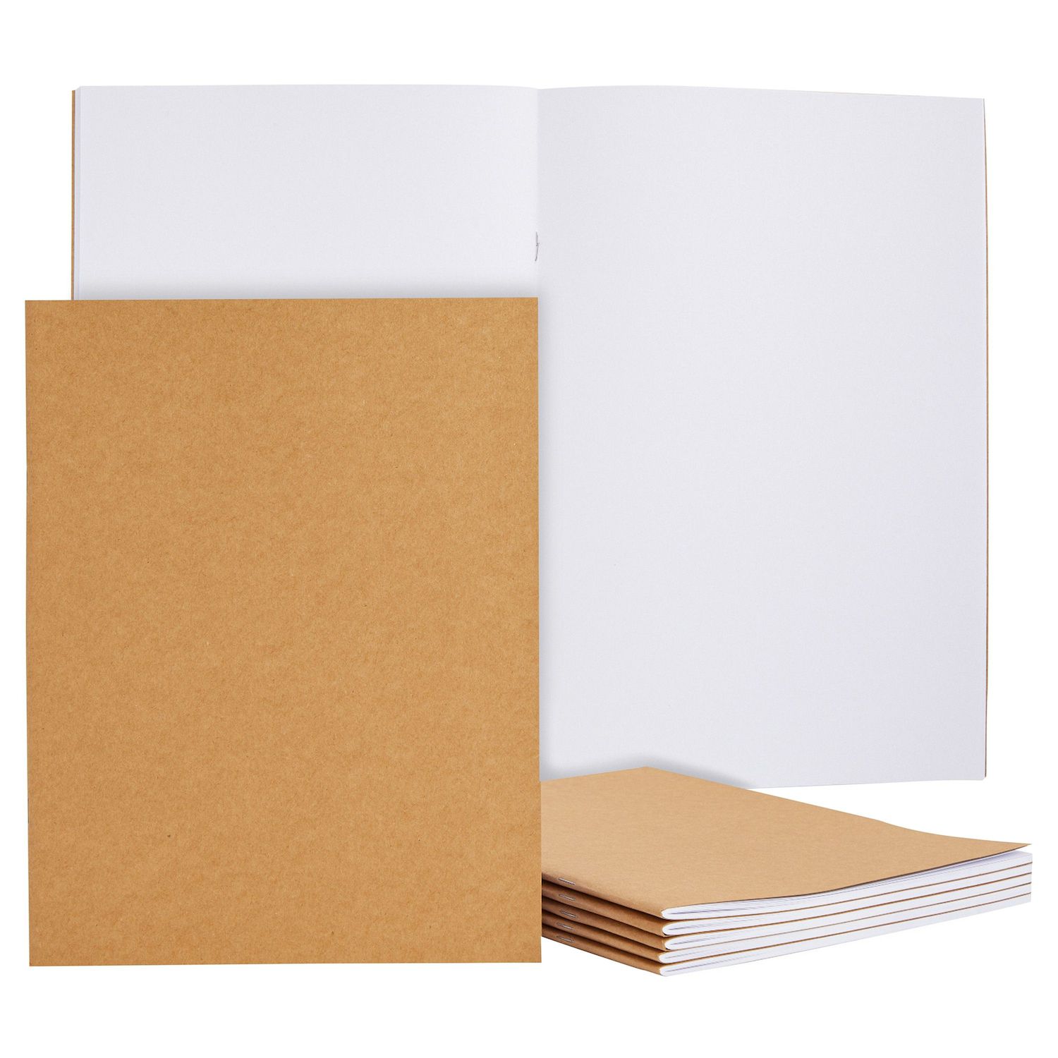 24-Pack Large Kraft Paper Unlined Notebook 8.5 x 11, Letter Size Blank  Inside Journals Bulk Set for Kids, Artists, Drawing, Sketchbook, Office  Supplies (24 Sheets Each)