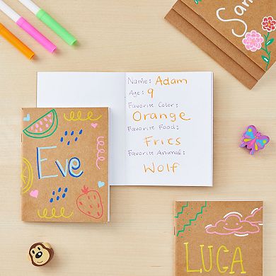 48 Pack Small Blank Notebooks for Kids Bulk, Kraft Paper Journals (4.3 x 5.6 In)