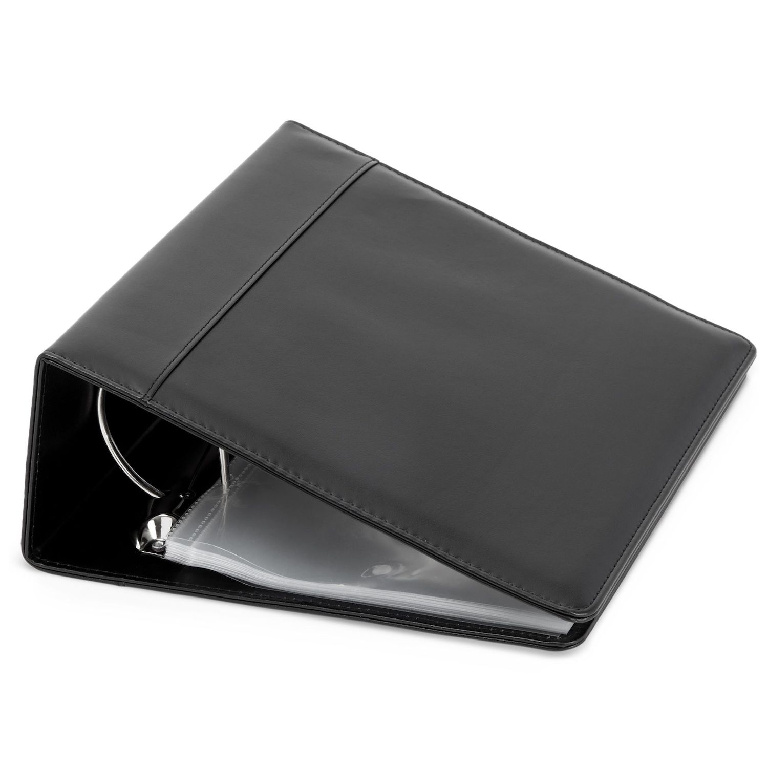 Binder With 25 Sleeves, Black Theater Program Holder Hold Up To 50 Program Sheets