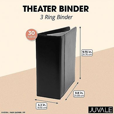 4-Inch Theater Binder with 30 Sleeves, 3-Ring Organizer with Sheet Protectors