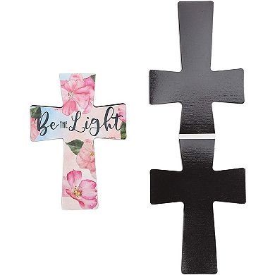 24 Pack Christian Magnetic Bookmarks, Floral Cross Bookmarks, Religious Magnet Book Page Markers (12 Designs)