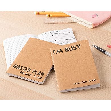 12-Pack Lined Kraft Notebook, 6 Different Designs, Brown, 4.1 x 5.8 Inch