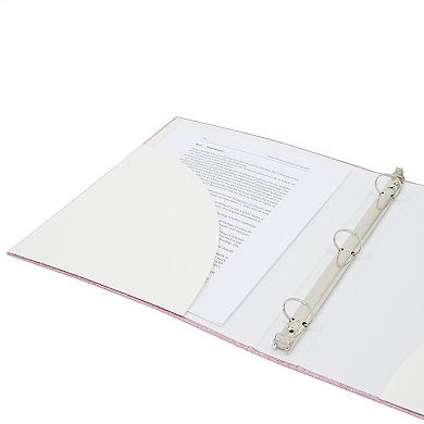 2 Pack Sparkly Pink 3 Ring Binder with 2 Inch Rings, 350 Sheet Capacity, 11x12"